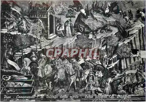 Cartes postales moderne Pisa Camposanto Cimetiere Le Triomphe de la Mort Cote Gauche (A Orcagne)