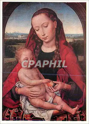 Moderne Karte Hans Memling 1433 1494 Madone et l'Enfant a la Pomme Florenz Uffizien