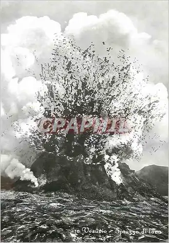 Moderne Karte le Vesuve Jaillissement de Lave Volcan
