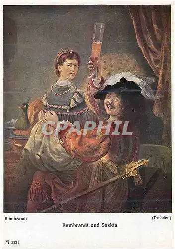 Cartes postales moderne Rembrandt und Saskia (Dresden)