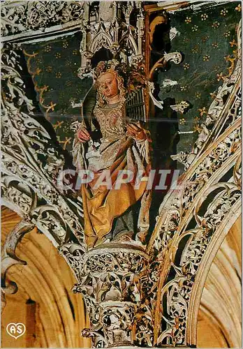 Cartes postales moderne Albi (Tarn) Basilique Ste Cecile (XIIIe S) Statue de Ste Cecile