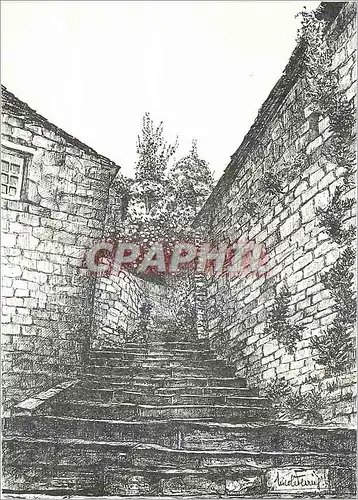 Cartes postales moderne Cite Medievale de Sainte Enimie Une Rue en Escalier dans le Vieux Village