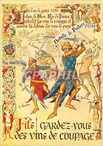 Cartes postales moderne Bataille de Poitiers Gardez Vous des Vins de Coupage les Images de Georges Delcausse Cordes