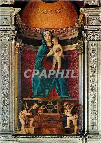 Cartes postales moderne Venezia Basilica dei Frari (G Bellini 1488) Madonna col Bambino e Angeli musicanti (Particolare