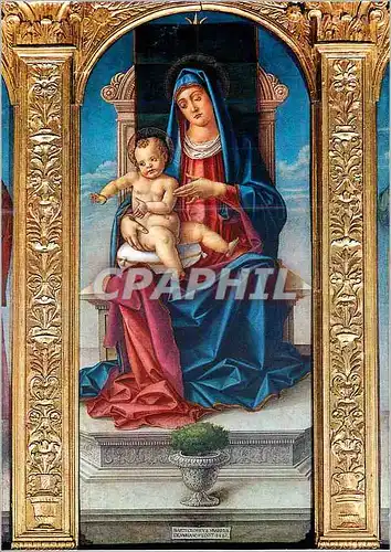Cartes postales moderne Venezia Basilica S M Gloriosa dei Frari (Bartol Vivarini 1484) Trittico Particolare con la Madon