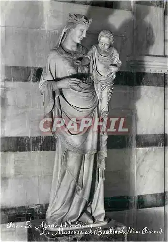 Cartes postales moderne Pisa S Maria della Spina La Madonna col Bambino (Nino Pisano)