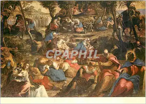 Cartes postales moderne Venezia Basilica di S Giorgio Maggiore Chute de la manne (J Tintoretto)