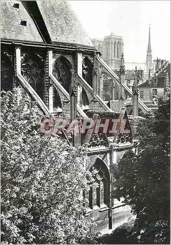 Moderne Karte Paris Eglise St Severin Cote sud Au loin Notre Dame