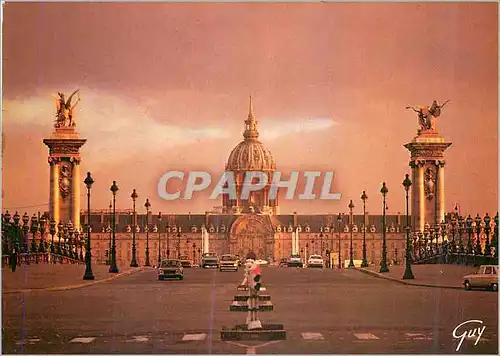Moderne Karte Paris et ses Merveilles Le pont Alexandre III et l'Hotel des Invalides (XVIIe siecle)