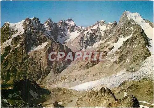 Moderne Karte Massif de l'Oisans du Pelvoux aux Ecrins