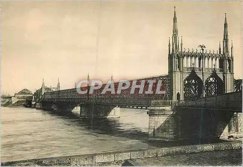 Moderne Karte Strasbourg Pont du chemin de fer sur le Rhin