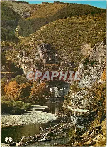 Moderne Karte En Parcourant les Gorges du Tarn Le Chateau de Castelbouc dominant la Vallee du Tarn En Parcoura