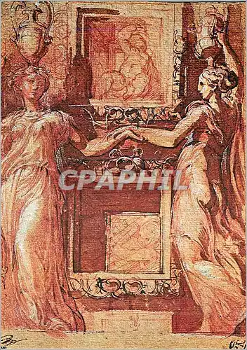 Cartes postales moderne Paris Musee du Louvre Cabinet des Dessins Francesco Parmigianino (1503 1540) deux Canephores