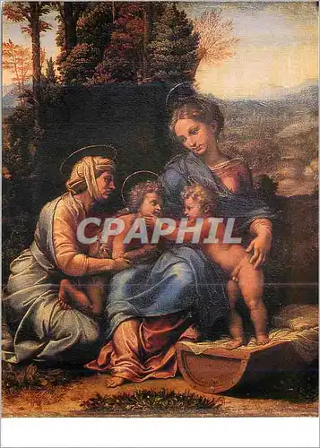 Cartes postales moderne Paris Musee du Louvre Raphael (1483 1520) La Vierge Sainte Elizabeth et l'Enfant Jesus caressant