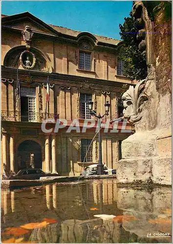 Moderne Karte Aix en Provence (B du R) Hotel de Ville et le Fontaine des Augustins Reflets de Provence