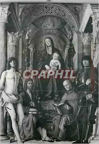 Cartes postales moderne Bologna Basilica Di S Petronio Cappella di S Giacomo Madonna e Santi di Lorenzo Costa (1492)