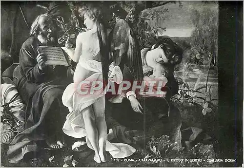 Moderne Karte Roma Caravaggio Il riposo in Egitto (Galleria Doria)
