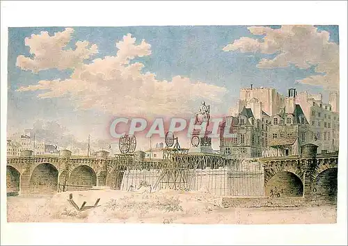 Cartes postales moderne Paris Bibliotheque Nationale Anonyme vers 1820 Etablissement de la nouvelle statue de Henri IV (