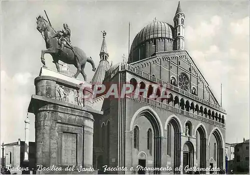 Moderne Karte Padova Basilica del Santo Facciata e Monumento al Gattamelata