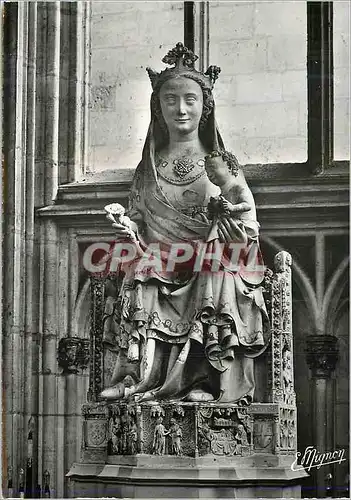 Cartes postales moderne Cathedrale de Sens (Yonne) Vierge de Manuel de Jaulnes (1334) Statue de l'Autel de la Vierge d'u