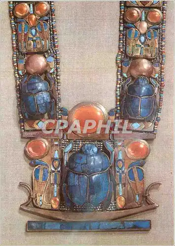 Moderne Karte Toutankhamon (premiere serie) Collier aux scarabees Egypte