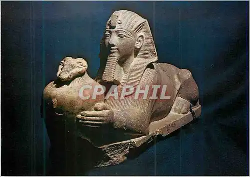 Cartes postales Sphinx a l'image de Ramses II tenant devant lui un vase surmonte de la tete du belier d'Amon XIX