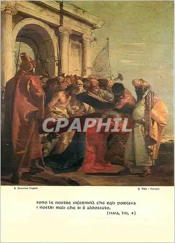 Moderne Karte Venezia Chiesa di S Polo Gian Domenico Tiepolo Via Crucis (1747) Stazione III Gesu cade per la p