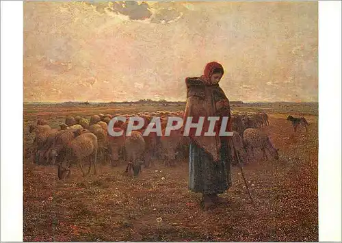 Moderne Karte Paris Musee du Louvre Jean Francois Millet (1814 1875) Bergere gardant ses moutons