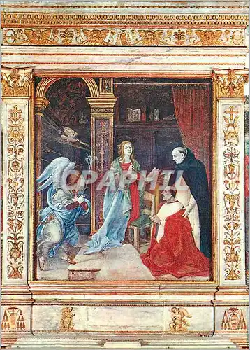 Moderne Karte Basilica di S Maria Sopra Minerva Roma Pala dell'Altare di S Tommaso d'Aquino Affresco di Filipp