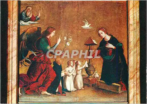 Cartes postales moderne Roma Basilica di S Maria Sopra Minerva Annuciazione Tavola di Antoniazzo Romano (1508)