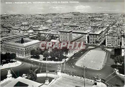 Moderne Karte Roma Panorama dal vittoriano dal lato di piazza Venzia