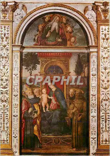 Cartes postales moderne Roma Pinturicchio (1454 1513) La Vierge avec quatre Saints et l'Eternel (Eglise de St Marie du P