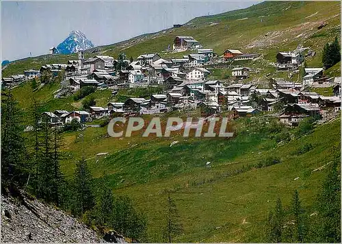 Moderne Karte Hautes Alpes Queyras Vue generale de St Veran La plus haute commune d'Europe et au fond le Grand