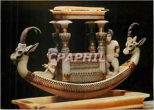 Cartes postales moderne Die Meister 1546 Der Schatz des Tut Ench Amun Modelschiff aus Alabaster Detail Egypte