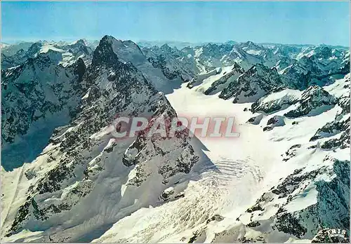 Cartes postales moderne Dauphine Massif des Ecrins Pelvoux Le Glacier Blanc et la Barre des Ecrins Roche Faurio Col des