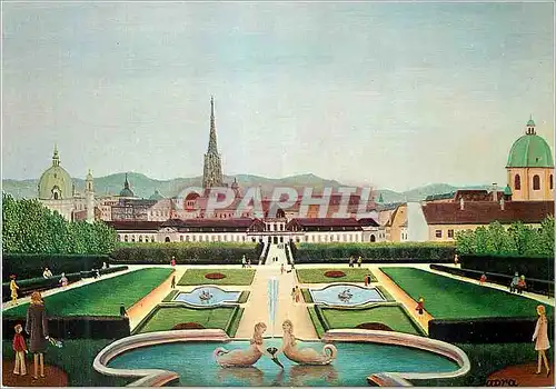 Cartes postales moderne Wien Blick vom Belvedere 1974 Regine Dapra