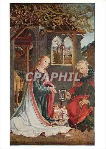 Cartes postales moderne Christi Geburt Predella Meister des Altares Von Gampern (um 1500) Nativite Predelle