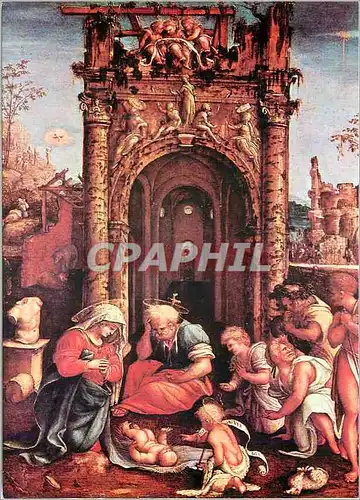 Cartes postales moderne Firenze Galleria Uffizi Adoration des Bergers