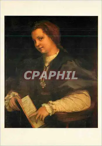 Cartes postales moderne Firenze Uffizi Andrea del Sarto (1486 1530) Portrait d'une Dame avec Livre
