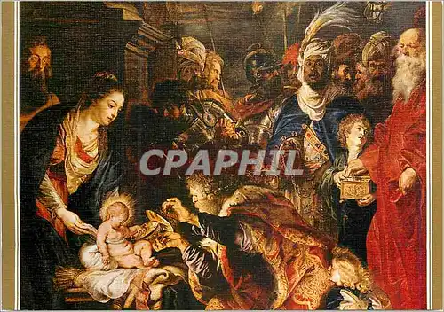 Moderne Karte Museo del Prado 1638 Rubens 1577 1640 L'Adoration des Rois Mages Detail