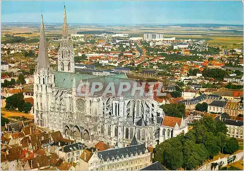 Moderne Karte Les Merveilles de Chartres (Eure et Loir) La Cathedrale (XIIe Siecle) Vue D'Avion