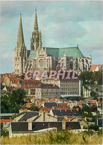 Moderne Karte Chartres (Eure et Loir) Couleurs et Lumiere de France La Cathedrale