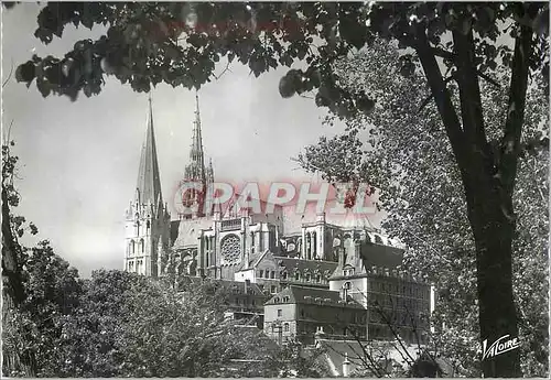 Moderne Karte Les Merveilles de Chartres (Eure et Loir) La Cathedrale (XIIe Siecle) ses deux Fleches et le Cro