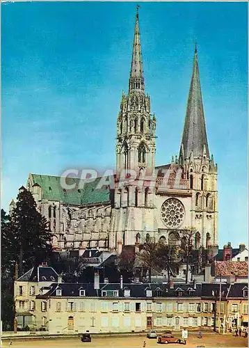 Cartes postales moderne Chartres (Eure et Loir) Couleurs et Lumiere de France Place Chatelet etla Cathedrale