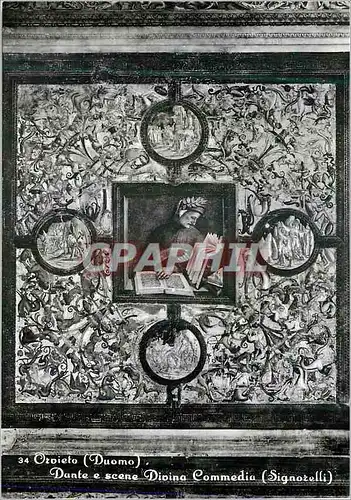 Cartes postales moderne Orvieto (Duomo) Dante e Scene Divina Commedia (Signorelli)