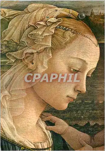 Moderne Karte Firenze Galleria Uffizi La Sainte Vierge qui adore L'Enfant (detail)