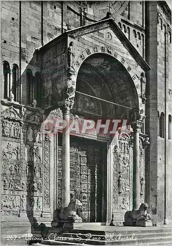 Moderne Karte Verona Basilique de S Zeno Portal