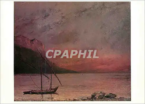 Cartes postales moderne Paris Grand Palais Gustave Courbet (1819 1877) Coucher de Soleil sur le Lac Leman