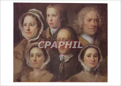 Cartes postales moderne William Hogarth Heads of Six of Hogarth's Servants