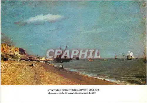 Cartes postales moderne Victoria and Albert Museum London Oil on Paper Brighton Beach with Colliers John Constable